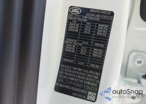 2021 Land Rover Range Rover Evoque S из США, поврежденный, VIN SALZJ2FX0MH156429